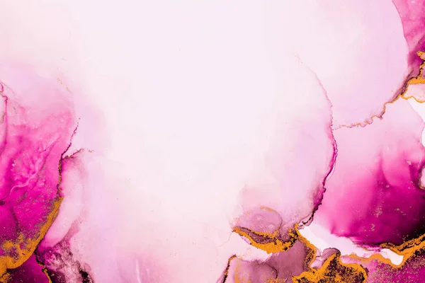 Oro rosa fondo abstracto de mármol tinta líquida pintura de arte sobre papel . —  Fotos de Stock