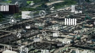 İnşaat alanı üzerinde değişiklik grafikli inşaat teknolojisi kavramı