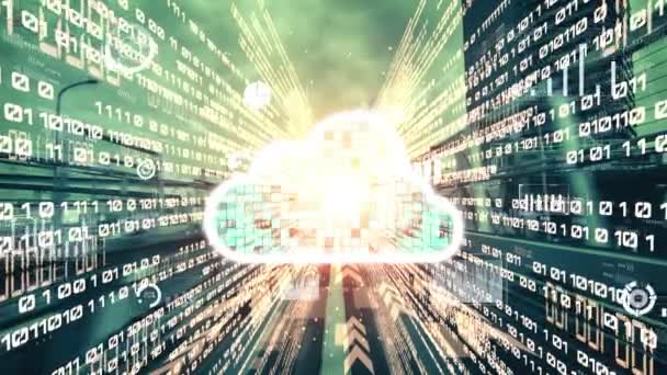 Cloud computer e archiviazione dati online con tacito software di condivisione intelligente — Video Stock