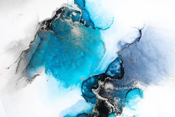 Blue Silver Abstract Background of Marble Liquid Ink Art Painting on Paper  . Stock Image - Image of sapphire, background: 224763391