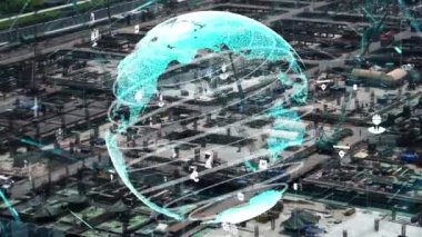 İnşaat alanı üzerinde değişiklik grafikli inşaat teknolojisi kavramı