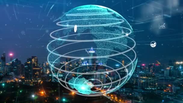 세계적 인 연결 과 인터넷 네트워크의 변화가 똑똑 한 도시에서 — 비디오