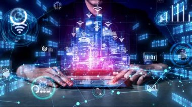 İnternet Ağı kavramsal 5G İletişim Teknolojisi