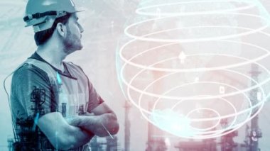 Geleceğin fabrikası ve yaratıcı enerji endüstrisi konsepti