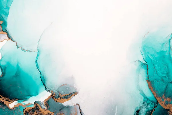 Ozeanblau abstrakten Hintergrund von Marmor flüssige Tinte Kunst Malerei auf Papier . — Stockfoto