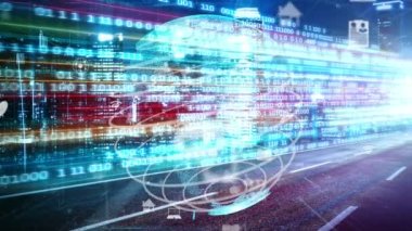 Fütürist küresel sosyal medya, insanlar iletişim ağı ve dijital veri paylaşımı