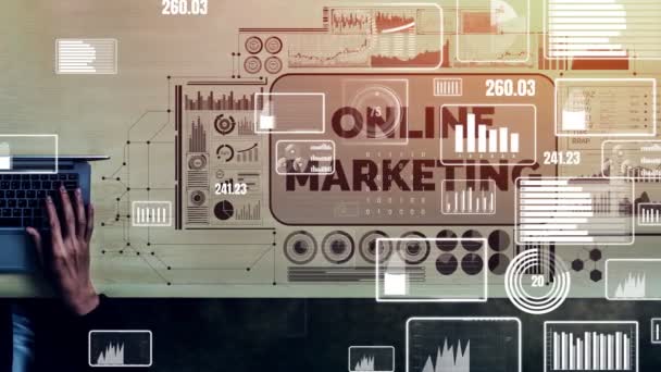 Маркетингу цифрових технологій бізнес концепції — стокове відео