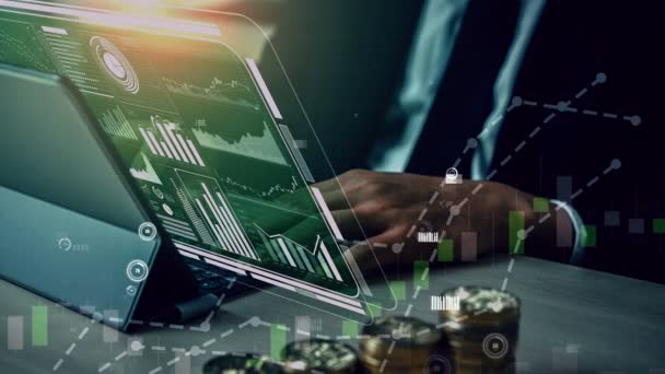 Análisis de datos para empresas y finanzas conceptual — Vídeo de stock