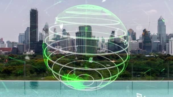 Green city technology shifting towards sustainable alteration concept — 图库视频影像