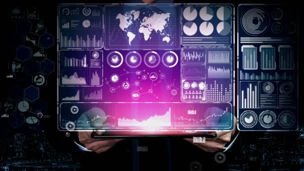 Big Data Technologie voor Business Finance conceptueel. — Stockvideo