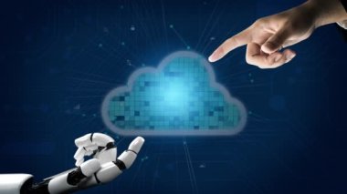 Gelecekçi robot yapay zeka devrimci yapay zeka teknolojisi konsepti