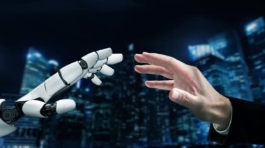 Gelecekçi robot yapay zeka devrimci yapay zeka teknolojisi konsepti