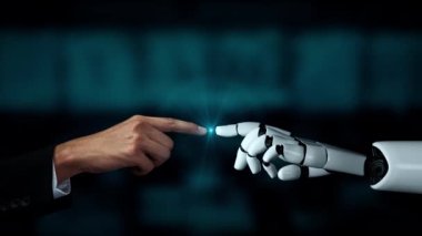 Gelecekçi robot yapay zeka yapay zeka aydınlatıcı yapay zeka teknolojisi konsepti