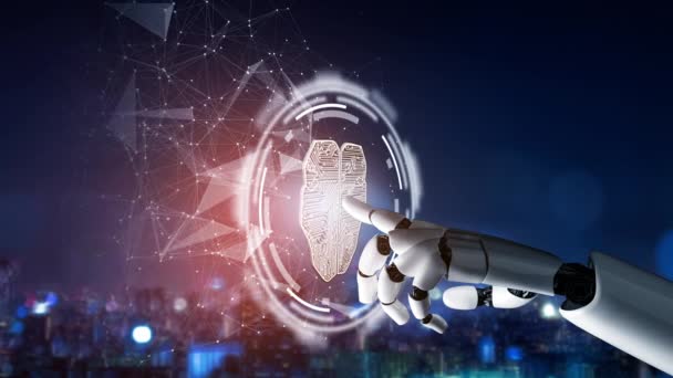 Robot futurista inteligencia artificial revolucionario concepto de tecnología de IA — Vídeo de stock