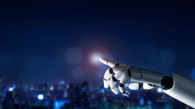 Gelecekçi robot yapay zeka devrimci yapay zeka teknolojisi konsepti