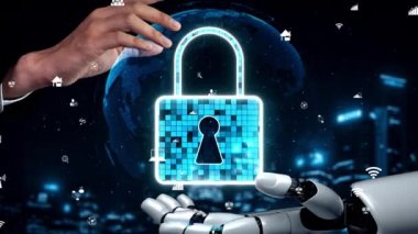 Gelecekçi robot yapay zeka yapay zeka aydınlatıcı yapay zeka teknolojisi konsepti