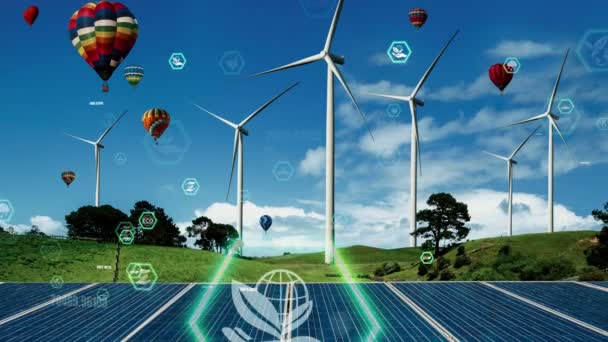 Miljöskyddsteknik och global hållbar energiteknik — Stockvideo