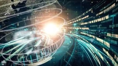 Fütürist küresel sosyal medya, insanlar iletişim ağı ve dijital veri paylaşımı