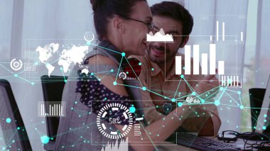 Kurumsal personel toplantısında iş adamlarının kavramsal vizyonu