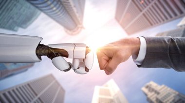 Gelecekçi robot yapay zeka yapay zeka aydınlatıcı yapay zeka teknolojisi konsepti