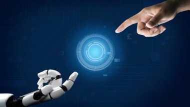 Gelecekçi robot yapay zeka devrimci yapay zeka teknolojisi konsepti