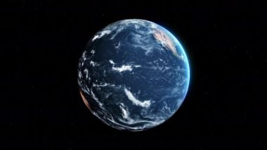 Seamless loop footage of planet earth whole round 3D orbital rotation