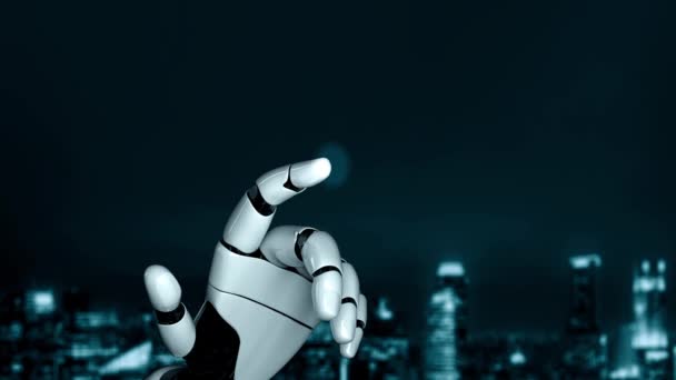 Futuristische robot kunstmatige intelligentie verhelderende AI-technologie concept — Stockvideo
