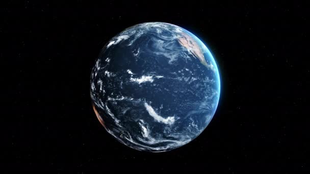 Seamless loop footage of planet earth whole round 3D orbital rotation — стоковое видео
