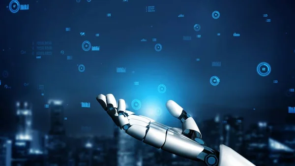 Futurisztikus robot mesterséges intelligencia forradalmi AI technológia koncepció — Stock Fotó