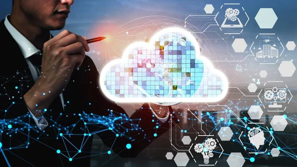 Conceptual cloud computing and data storage technology for future innovation — Stock Photo, Image