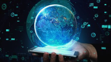 İnternet Ağı kavramsal 5G İletişim Teknolojisi