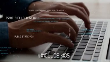 Bilgisayar programcısı programlama kodu geliştirmek için yetenekli dizüstü bilgisayar kullanır