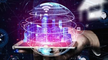 İnternet Ağı kavramsal 5G İletişim Teknolojisi