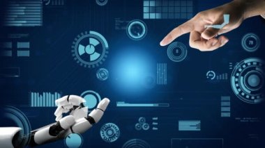 Gelecekçi robot yapay zeka devrimci yapay zeka teknolojisi konsepti