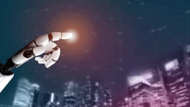 Gelecekçi robot yapay zeka devrimci yapay zeka teknolojisi konsepti