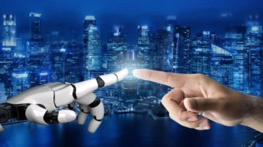 Gelecekçi robot yapay zeka devrimci yapay zeka teknolojisi konsepti