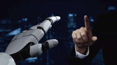 Gelecekçi robot yapay zeka yapay zeka aydınlatıcı yapay zeka teknolojisi konsepti