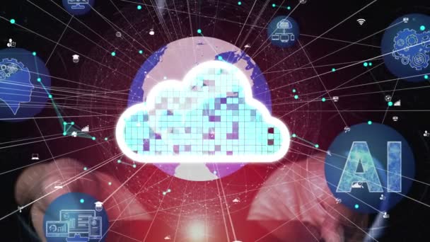 Cloud computing conceptuel et technologie de stockage de données pour l'innovation future — Video