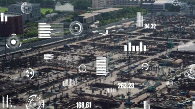 İnşaat alanı üzerinde değişiklik grafikli inşaat teknolojisi kavramı