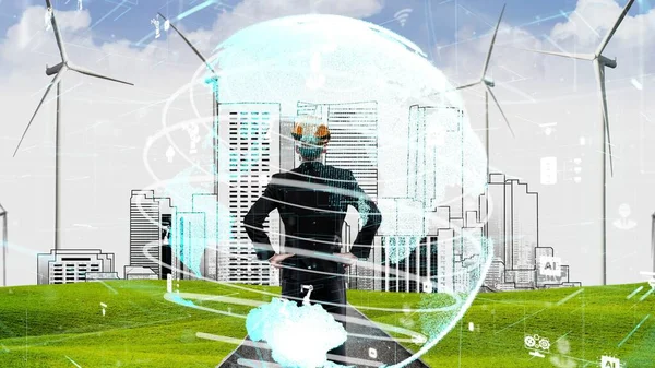 Yeşil şehir çevresi yaratıcı sürdürülebilir kalkınma için elverişli