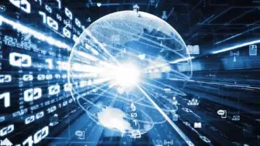 Fütürist küresel sosyal medya, insanlar iletişim ağı ve dijital veri paylaşımı