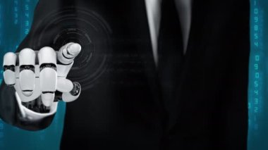 Gelecekçi robot yapay zeka devrimci yapay zeka teknolojisi konsepti