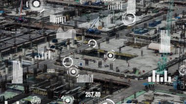 İnşaat alanı üzerinde değişiklik grafikli inşaat teknolojisi kavramı