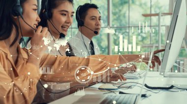 Müşteri desteği çağrı merkezi kıskanç grafik ile veri sağlar