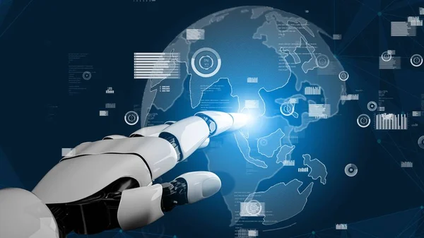 Futurystyczny robot sztucznej inteligencji rewolucyjna koncepcja technologii AI — Zdjęcie stockowe