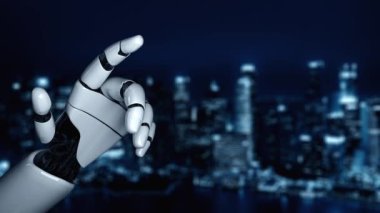 Gelecekçi robot yapay zeka yapay zeka aydınlatıcı yapay zeka teknolojisi konsepti