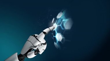 Gelecekçi robot yapay zeka devrimci yapay zeka teknolojisi konsepti