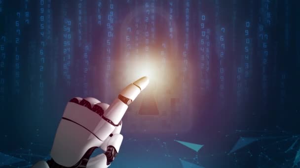 Robot futurista inteligencia artificial revolucionario concepto de tecnología de IA — Vídeos de Stock