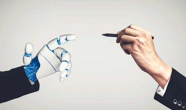 Μελλοντική τεχνητή νοημοσύνη και μηχανική μάθηση για ρομπότ AI ανδροειδές ή cyborg — Φωτογραφία Αρχείου