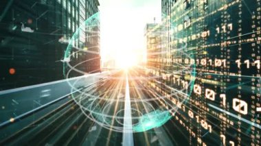 Çevrimiçi trafik kontrol sistemine sahip gizli gelecekçi şehirde akıllı ulaşım